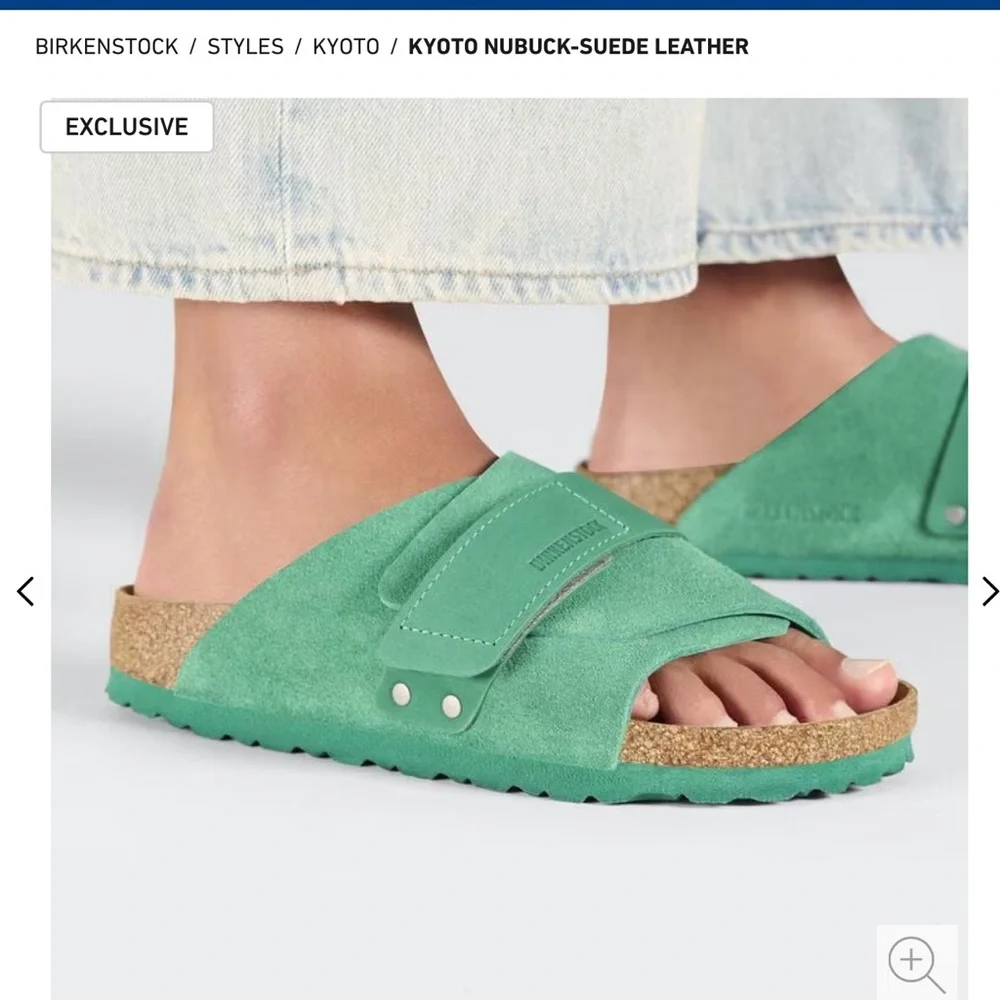 Birkenstock Kyoto Nubuck Sandals in Green - Picture 3 of 8